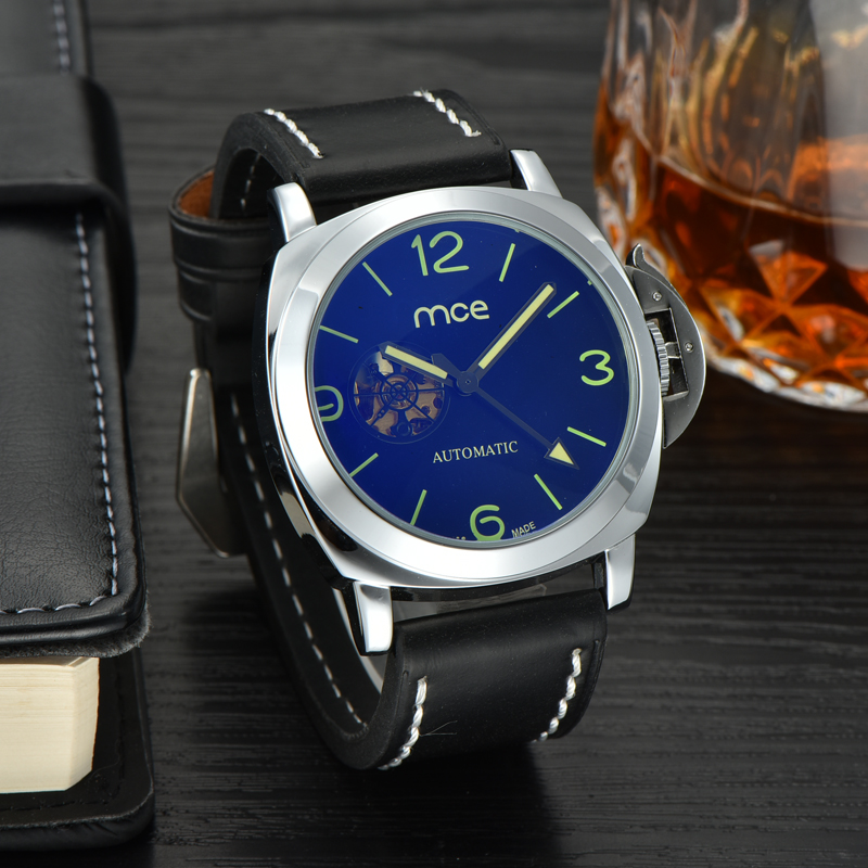 MCE Leather Mechanical Man Watches