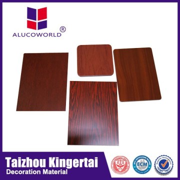 Alucoworld wood grain external aluminium wall cladding with colorful surface