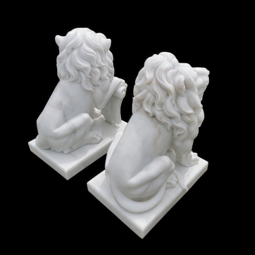 Dúo de escultura de mármol de mármol de mármol con tallas a mano