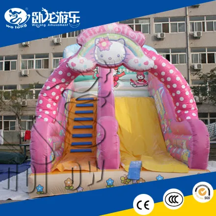 kids lovely kitty cat inflatable slide for sale
