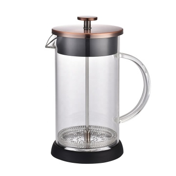 French Press Coffee Maker: Double-Wall Glass Design with Borosilicate Glass and TPR Base
