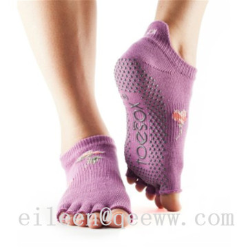2016 Yhao Hot sale sporty Anti Slip Cotton Yoga Socks Toeless Socks