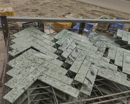 Green Valley Stone Marble Herringbone Mosaic Tile