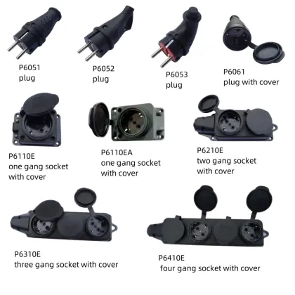 Waterproof round socket with cover