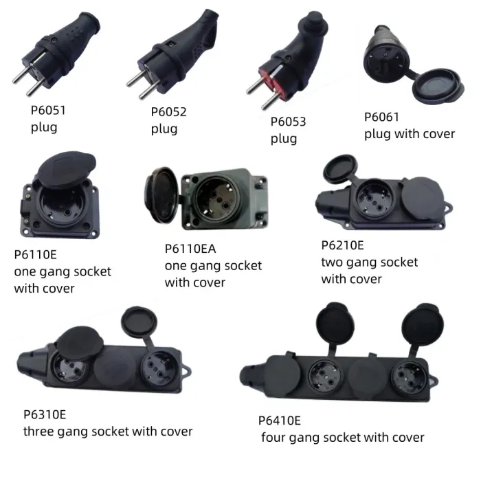 Soket bundar tahan air dengan penutup