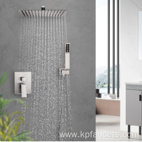 Brass Shower Faucet With Rainfall Plate Spray Head