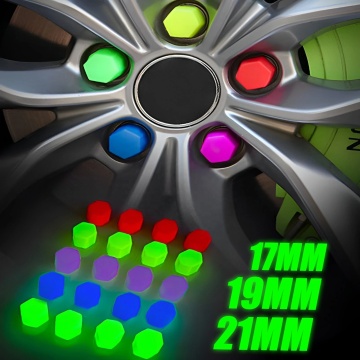 20Pcs Glowing Wheel Nut Covers - Anti-Rust Tire Screw Caps