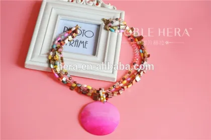 Chinese fashion candy colors coin necklace pendants