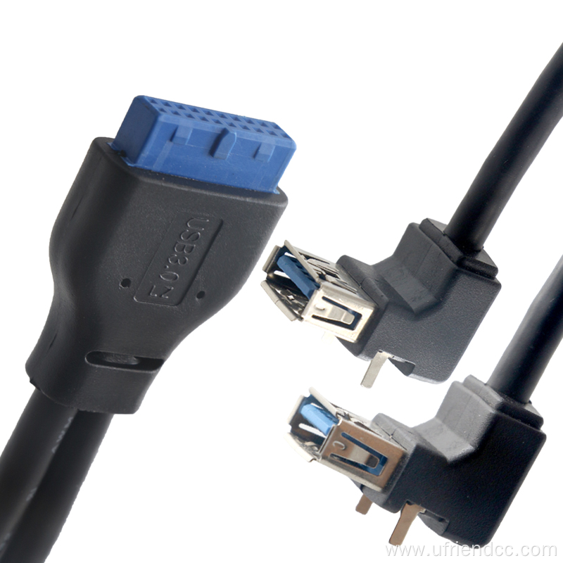 90degree Angle PC Type-C USB3.0 to 20-pin Cable