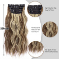 Alileader Natural Synthetic Blonde 20 inch 11 Clips In Hairpiece Body Wave Clip In Synthetic Hair Extension