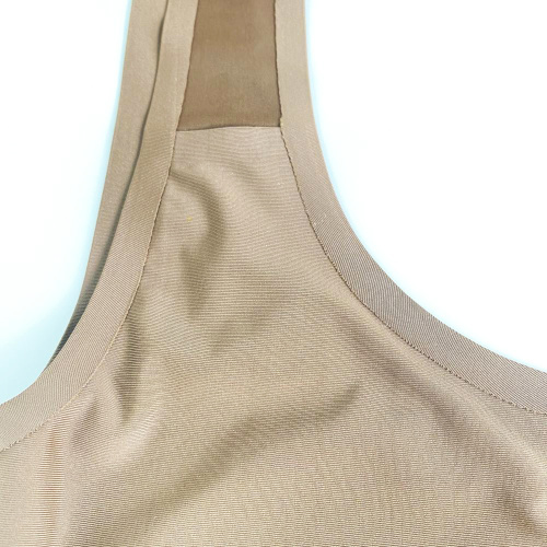 Einfarbiges, hautfarbenes Damen-Tanktop mit Nähten