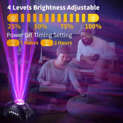Aurora Borealis Projector: Starry Night Light with White Noise and Music Speaker