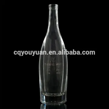 Wholesale Glass Brandy Bottle Luxury Cork New Custom 700 ML Liquor Clear Glass Bottle