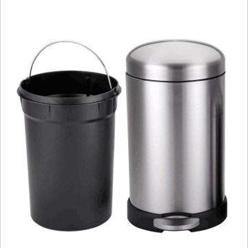 Round Foot Pedal Stainless Steel Trash Can