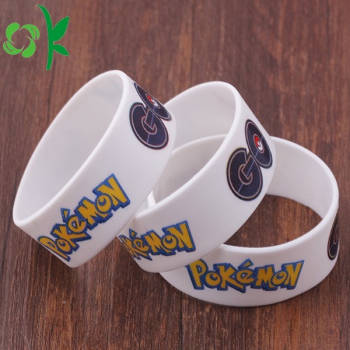 Game White Printed Cartoon Bangles Mode Silikon Armband