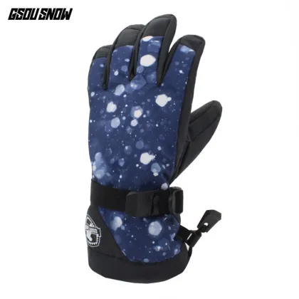 GSOU SNOW Winter Warm Snowboarding Ski Gloves Men Women Snow Mittens Waterproof Skiing Breathable Snowboard Gloves