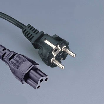 Europe VDE Standard Power Cord Plug with IEC320 C5 laptop Connector