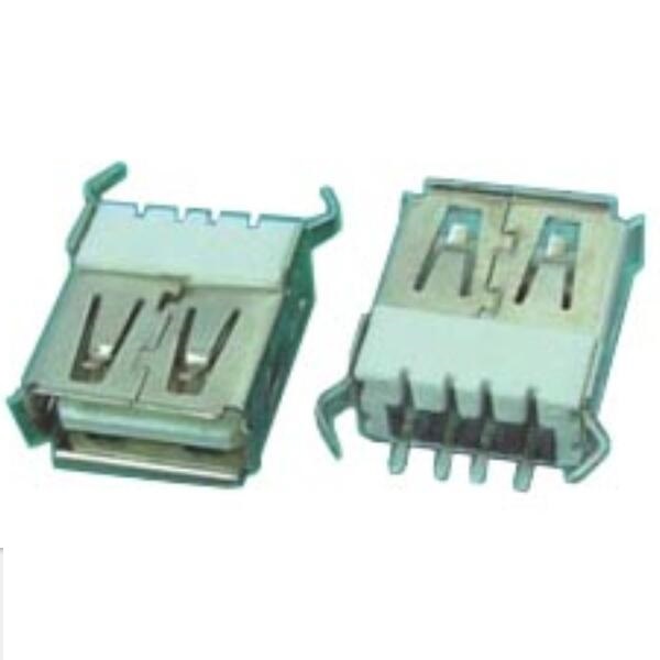 USB A Type Receptacle Straight Dip Half Shield