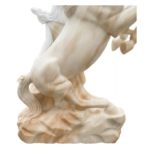 Estatua ecuestre de mármol mitológico clásico