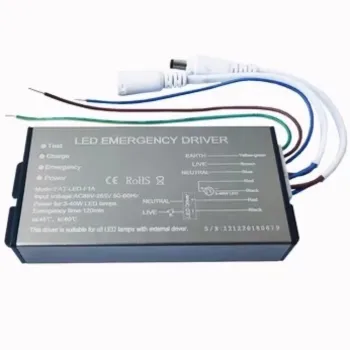 LED Emergency Driver for 3–60W LED Lamps with Lithium Battery Backup Power Supply for Office, Home & Commercial Lighting CE