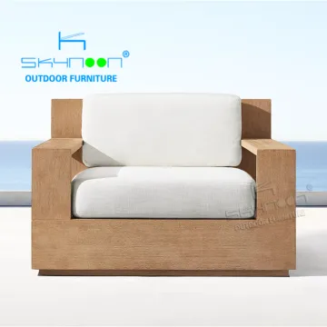 Modern Unique Teak Outdoor Patio Armchair - Classic Lounge Garden Sofa (T48002A)