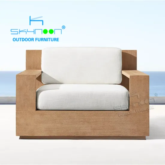 Modern Unique Teak Outdoor Patio Armchair - Classic Lounge Garden Sofa (T48002A)