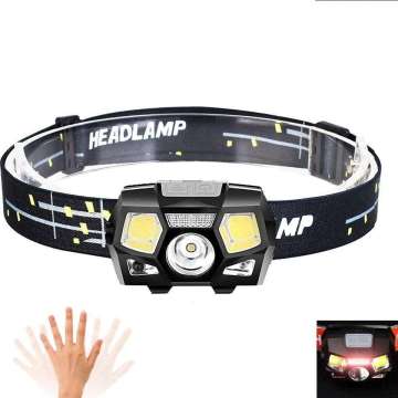 Waterproof LED Head Lamp: Rechargeable, Motion Sensor Included, Ideal for Camping and Outdoor Activities
