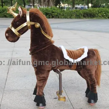 Golden Horn, Brown Body, Unicorn shaped, Mechanical power riding toys