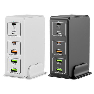 مقبس متعدد الوظائف شحن سريع متعدد الطاقة - 120W USB Multi Port Port Mobile STAND وشاحن الكمبيوتر