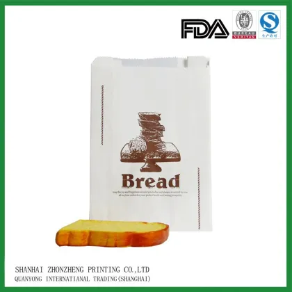 2015 FDA food grade paper bread bag with window for toast/croissant/sliced bread packaging