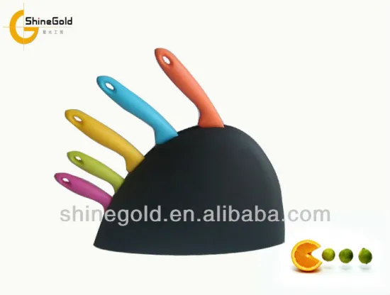 The colourful knife block