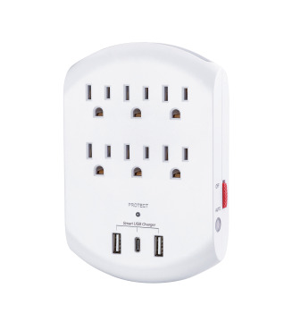 USB Wall-Tap Charger with Night Light: BNC-60/U184 - Brighten Your Space While Charging Devices