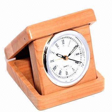 Wooden Desk Clock, Folding Case Design