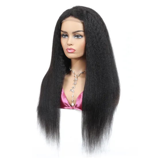 Natural Color 1b Brazilian Kinky Straight Virgin Hair Full Lace Wig For Black Women Brazilian Virgin Human Hair Full Lace Wig