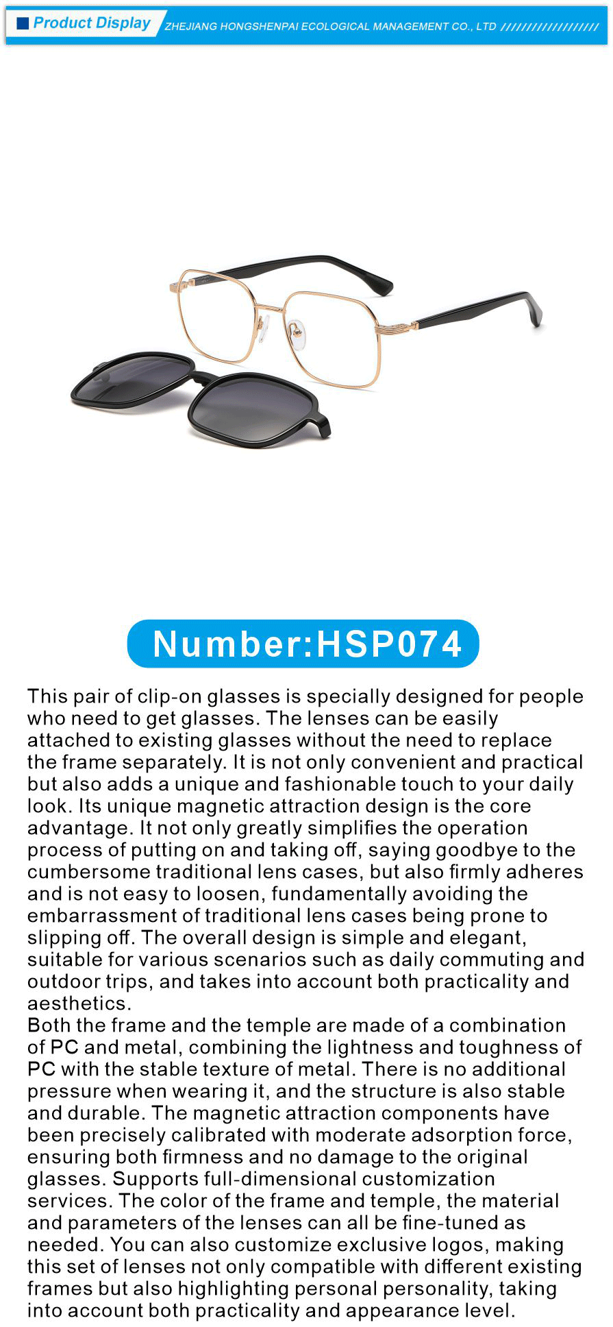 Clip on glasses for indoor and outdoor