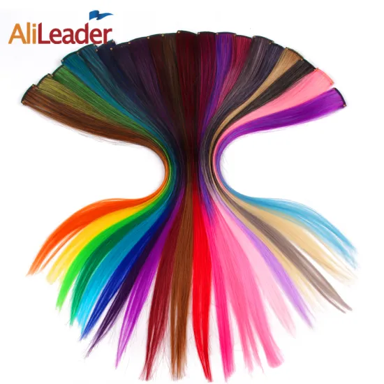 AliLeader Wholesale 20" Single Clip In Synthetic Silky Straight Clip In Hair Extension Curly Blonde Clip In Hair Extensions