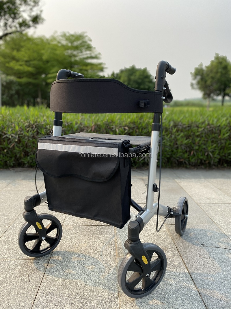 8 -Zoll -Räder Rollator Walker Leichtes Rollator mit Einkaufstasche TRA14