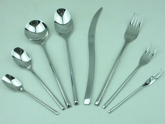 Stainless steel cutlery at home kitchen