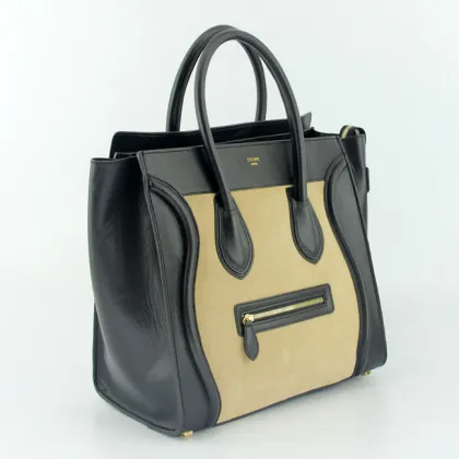 Tan, Black Celine Fashionable, Cute Ladies Stylish Handbags With Calfskin, Suede Leather