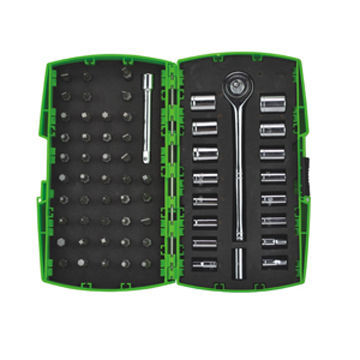 63-piece socket drive/bit set, convenient to use