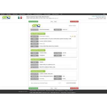 Datos aduaneros de importación de tubos de aluminio