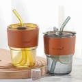 Vertical bamboo cup with lid