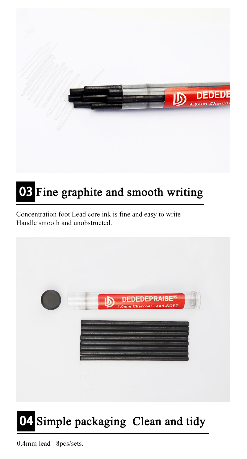 4mm Mechanical Pencil Sketch Drawing Art Pencil Automatic Charcoal