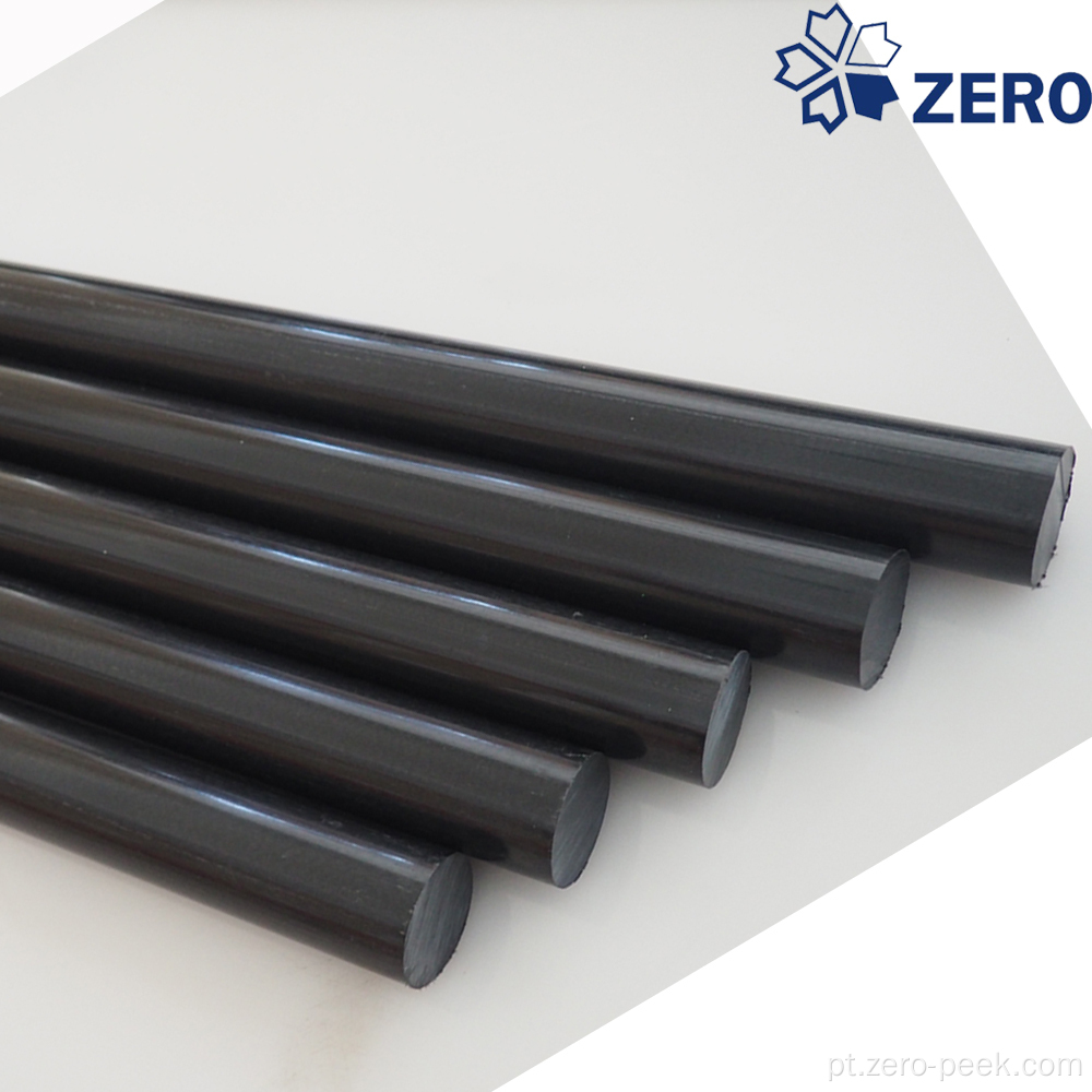 Haste de acetal preto 100% virgem