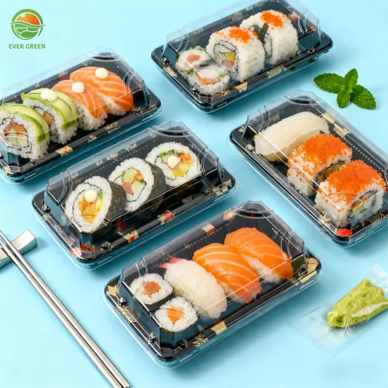 FDA Compliant Plastic Sushi Disposable Trays