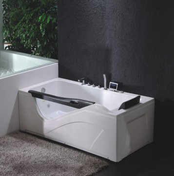 Corner Massage Bathtub with Tempered Glass