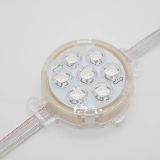 DMX512 50mm LED Point Lights with Convex Lens for Amusement Fairs and Landscape Decorations - 1903IC 5050, 7 LEDs, DC24V, 1.4W