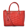 Large Zip-Top Bedford Tote Red Quilted Leather Bag