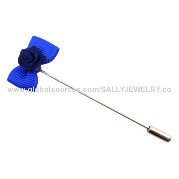 Brooch with copper pin and ribbon bowknot, various designs are available