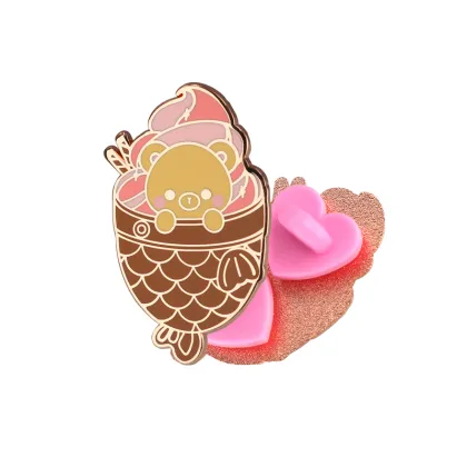 Cartoon Ice Cream Bear Metal Badge